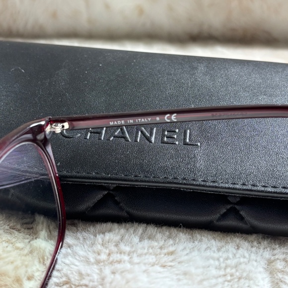 CHANEL Women's Glasses in Red with Blue Lenses - Picture 2 of 4